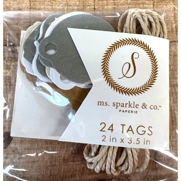 Ms. Sparkle & Co. Paperie 24 Gift Tags 2x3.5 Inch With Twine CM00200357 - Picture 2 of 3
